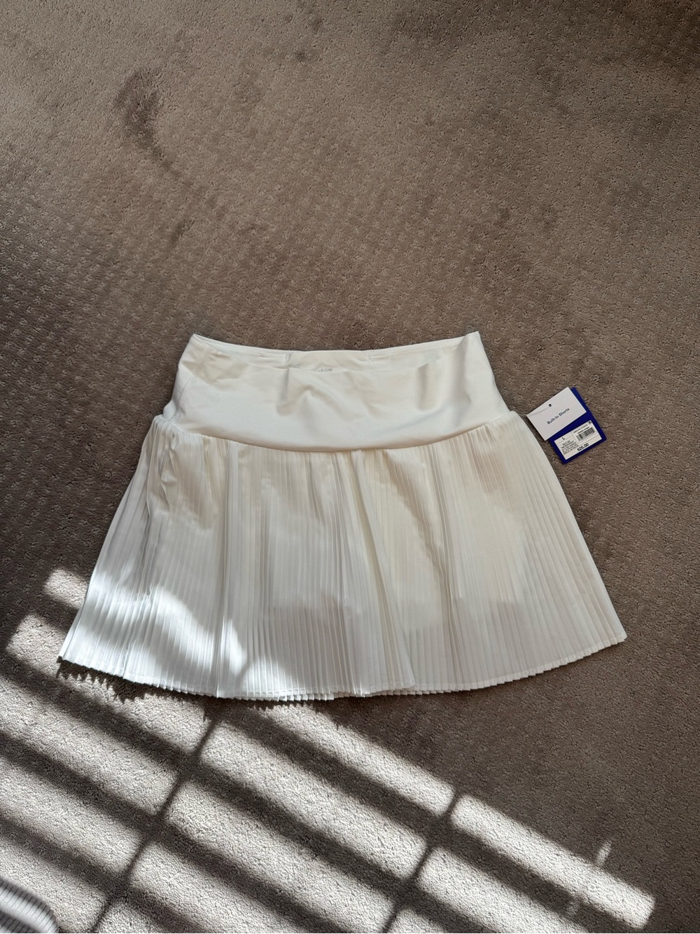 Pleated White Circle Skirt - Lightweight Skater Style - JoyLab